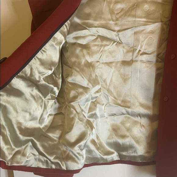 J. Crew Double-Breasted Burgundy Pea Coat Cashmere Wool blend sz 6 - Picture 12 of 13